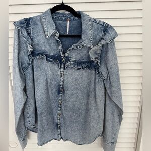 Free People denim blouse
